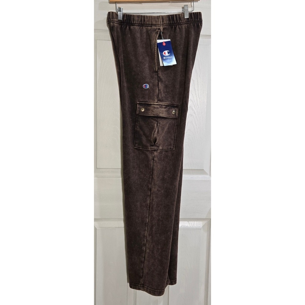 Champion Mens Mineral Wash Cargo Sweatpants Black Coffee Jogger CPM253PA29001 S